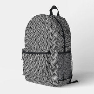 Geometric checked texture printed backpack