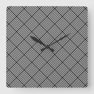 Geometric checked texture square wall clock