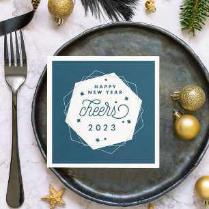 Geometric Cheer 2017 New Year's Eve Party Napkin
