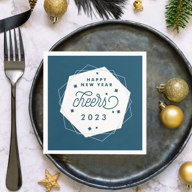 Geometric Cheer | 2017 New Year's Eve Party Napkin (Creator Uploaded)