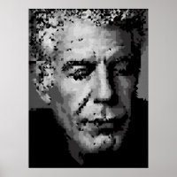 Geometric Chef Portrait Black and White Wall Art