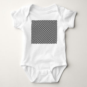 Geometric Chequered Illusion: Vintage Artistry. Baby Bodysuit