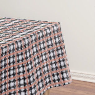 Geometric chequered pattern plaid brown tablecloth