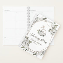 Geometric Cherish White Floral Roses Wedding Plans
