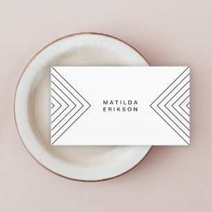 Geometric Chevron Minimalist Modern Stylish Business Card