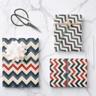 Geometric Chevron Pattern Design Wrapping Paper Sheet
