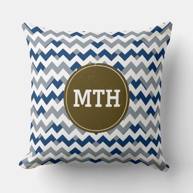 geometric chevron stripes personalised cushion (Front)
