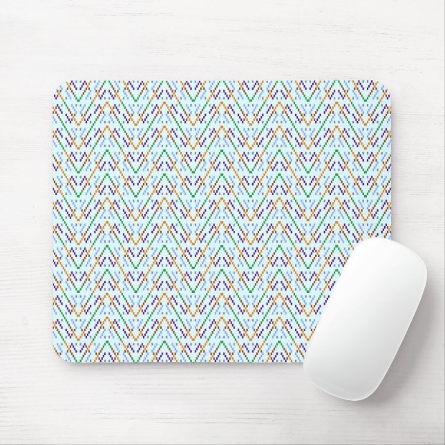 Geometric Chevron Zigzag Mosaic Seamless Pattern Mouse Pad (With Mouse)