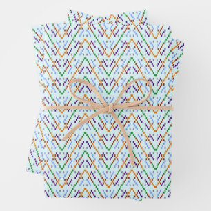 Geometric Chevron Zigzag Mosaic Seamless Pattern Wrapping Paper Sheet