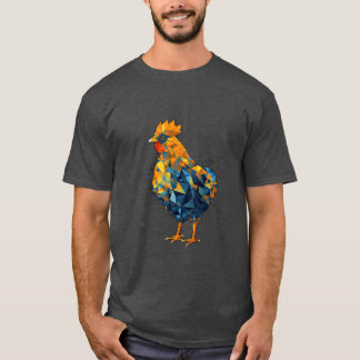 Geometric Chicken Animal Arts Polygonal Colorful f T-Shirt