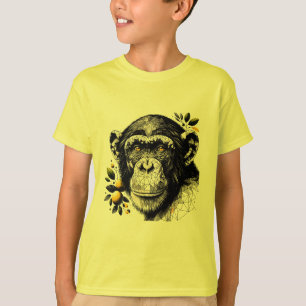 Geometric Chimpanzee with Lemons Art Print T-Shirt