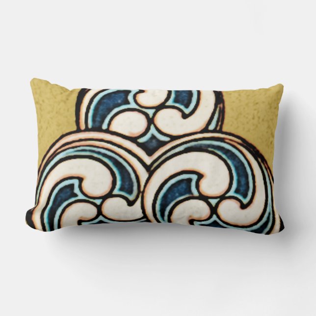 Geometric Chinese Japanese Circle Design Pillow (Front)