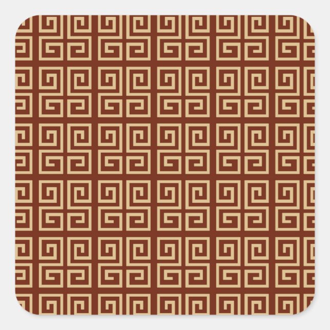 GEOMETRIC CHINESE PATTERN SQUARE STICKER (Front)