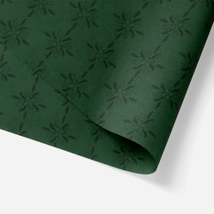 Geometric Christmas Flower Poinsettia Dark Green Tissue Paper