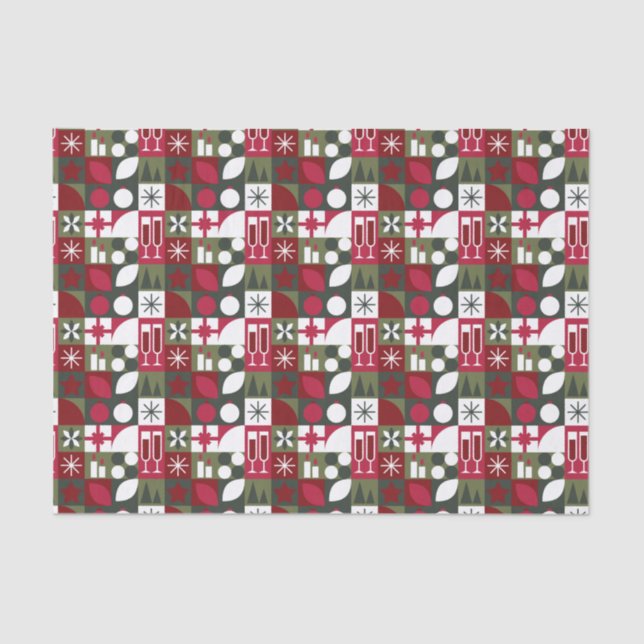 Geometric Christmas  Tissue Paper (Front)