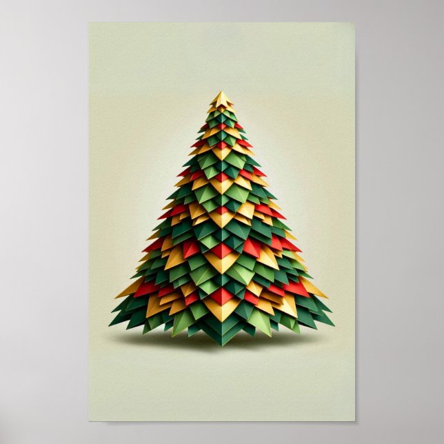 Geometric christmas tree poster (Front)