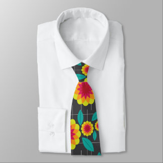 Geometric chrysanthemums  tie