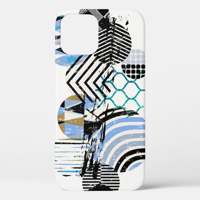 Geometric circle background: grunge texture. Case-Mate iPhone case (Back)