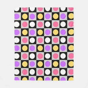 Geometric Circle Dots Pattern Fleece Blanket