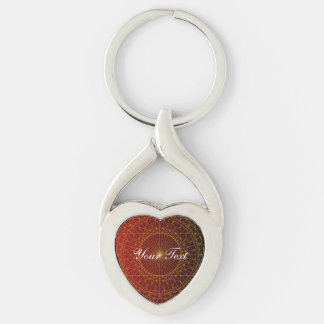 Geometric Circle Gold red modern abstract luxury Key Ring