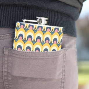 Geometric Circle Pattern Hip Flask