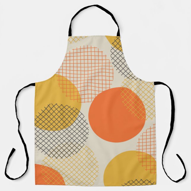 Geometric circle seamless pattern apron (Front)