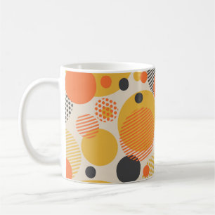 Geometric circle seamless pattern in retro 60s sty coffee mug