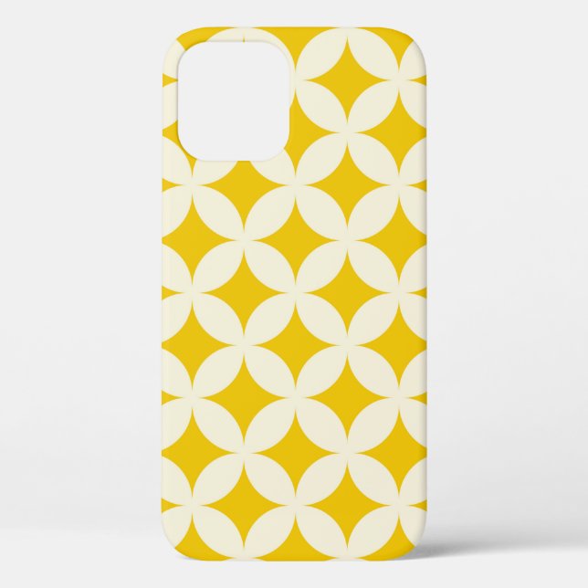 Geometric circle shapes seamless pattern ecru whit Case-Mate iPhone case (Back)