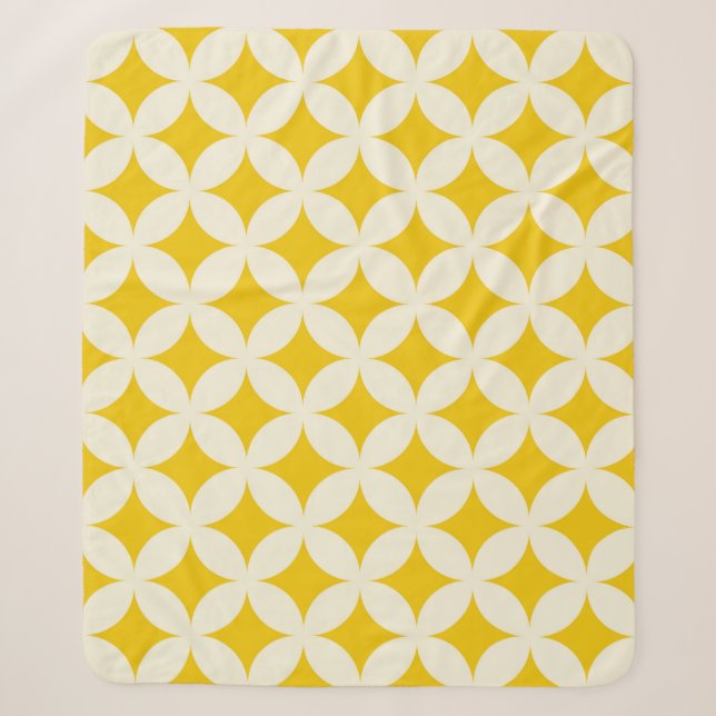 Geometric circle shapes seamless pattern ecru whit sherpa blanket (Front)