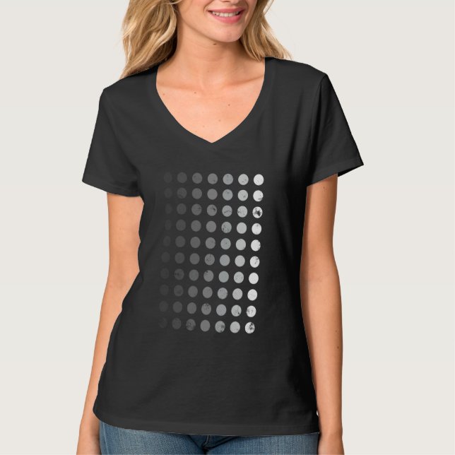 Geometric Circle Solid Transparent Geometry Grid D T-Shirt (Front)