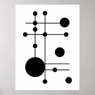 Geometric Circles and Lines Abstract Art   Modern  Poster