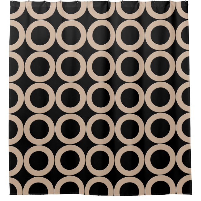 Geometric Circles Brown on any Colour Shower Curtain (Front)