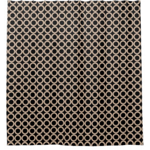Geometric Circles Elegant Brown on any Colour Shower Curtain