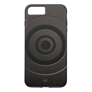 Geometric Circles Modern Black with any Initials Case-Mate iPhone Case