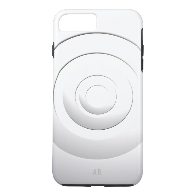 Geometric Circles Modern White with any Initials Case-Mate iPhone Case (Back)