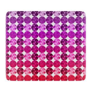 Geometric Circles Purple Pink Red Ombre Pattern Cutting Board