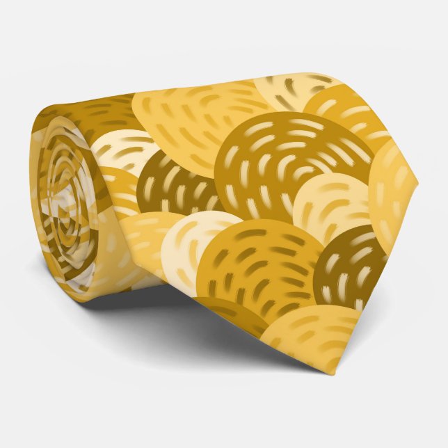 Geometric Circles with Brush Strokes in Yellow Tie (Rolled)