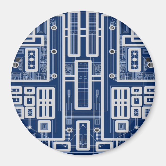 Geometric Circuit Board Magnet (Front)