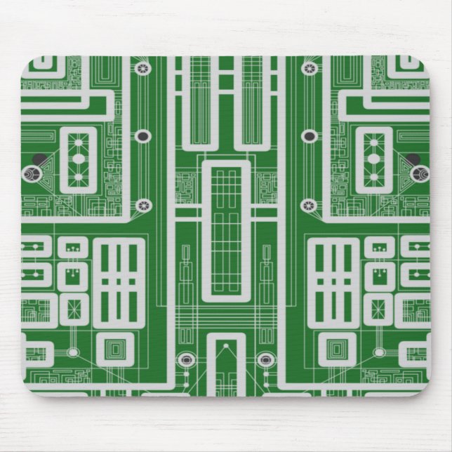 Geometric Circuit Board Mouse Pad (Front)