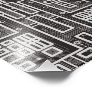 Geometric Circuit Board Photo Print