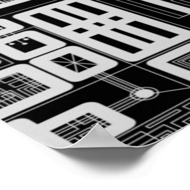 Geometric Circuit Board Poster (Corner)