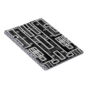 Geometric Circuit Board Spiral Notebook