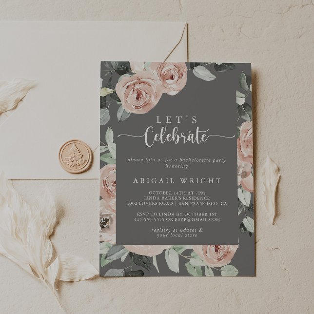 Geometric Classic Floral Let's Celebrate Party  Invitation (Creator Uploaded)