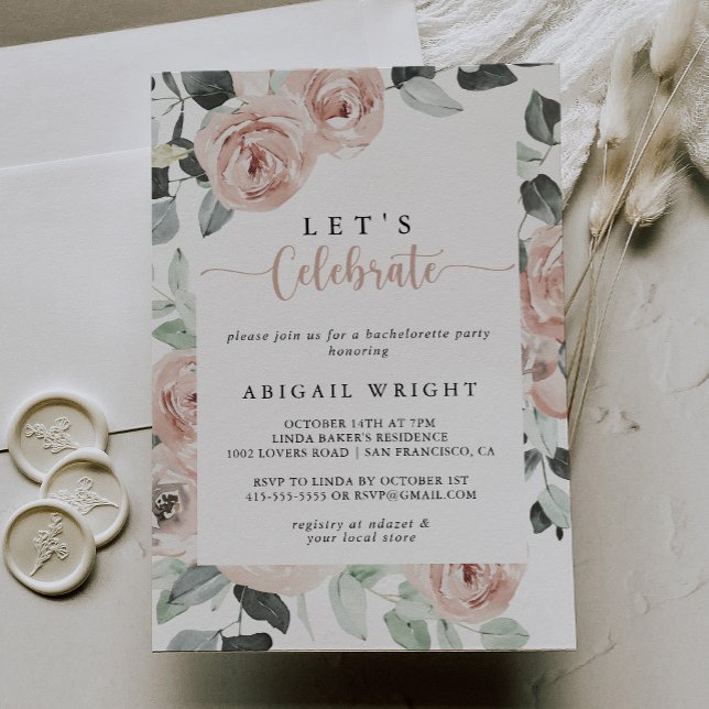 Geometric Classic Floral Let's Celebrate Party   Invitation (Creator Uploaded)