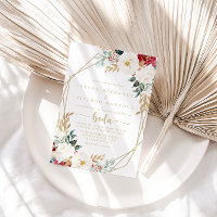 Geometric Classic Gold Floral Spanish Wedding 
