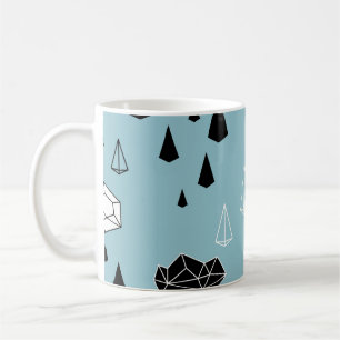 Geometric clouds and rain, seamless pattern. coffee mug