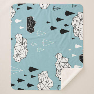 Geometric clouds and rain, seamless pattern. sherpa blanket