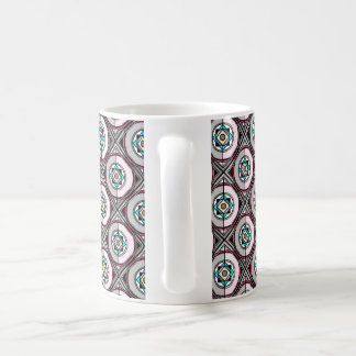 Geometric Coffee Mug in Grey and Chocolate Tones
