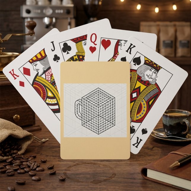 Geometric Coffee Mug Isometric Grid Art  Playing Cards (Creator Uploaded)