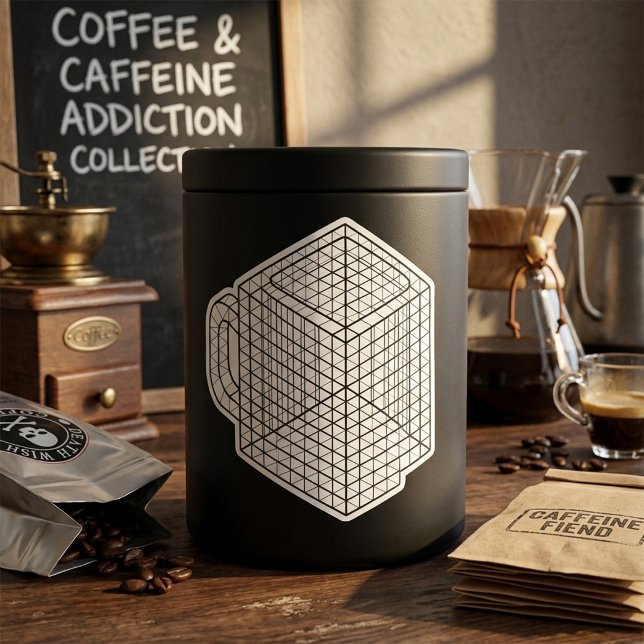 Geometric Coffee Mug Isometric Grid Art  Square Sticker (Creator Uploaded)
